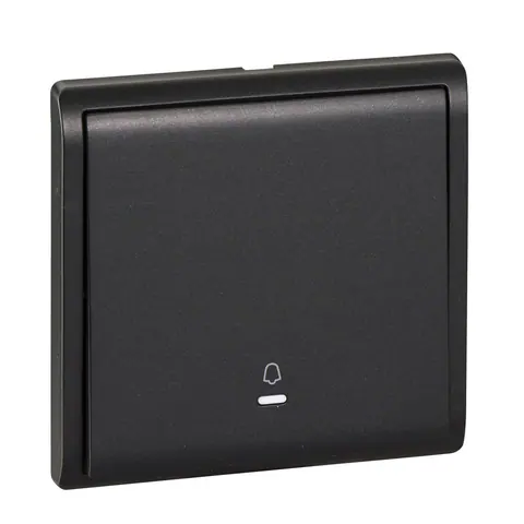 Schneider Electric Bell press switch, Pieno, 10A, 250V, 1 gang, matt black — E8231BPL1_MB_G1