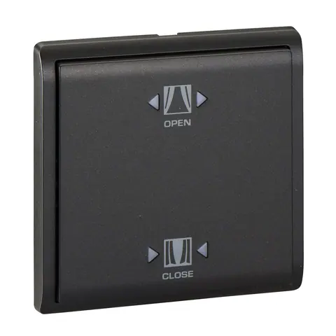 Schneider Electric Mechanical curtain switch, Pieno, 10A, with fluorescent locator, matt black — E8231CF_MB_G1