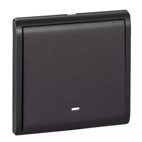 Schneider Electric Switch, Pieno, 16A, 250V, 1 gang, 1 way, with fluorescent locator, matt black — E8231L1F_MB