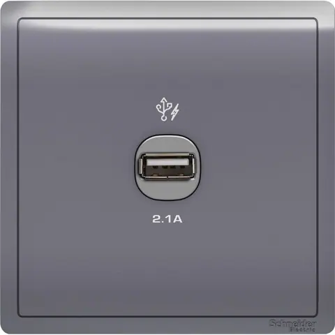 شاحن USB شنايدر Pieno، فضي لافندر — E8231USB_LS