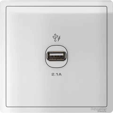 شاحن USB شنايدر Pieno، أبيض — E8231USB_WE