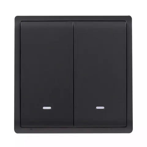 Schneider Electric Switch, Pieno, 16A, 250V, 2 gang, 2 way, with fluorescent locator, matt black — E8232L2F_MB