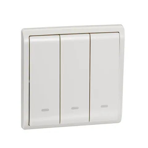 Schneider Electric Switch, Pieno, 16A, 250V, 3 gang, 1 way, with fluorescent locator — E8233L1F