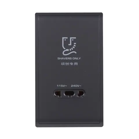 Schneider Electric Universal shaver unit, Pieno, 115/240V, 20VA, vertical, matt black — E82T727V_MB_G1