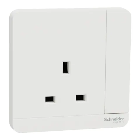 Schneider Electric Switched socket, AvatarOn, 13A 250V, 2P, 1 gang, with LED, white — E8315DN_WE
