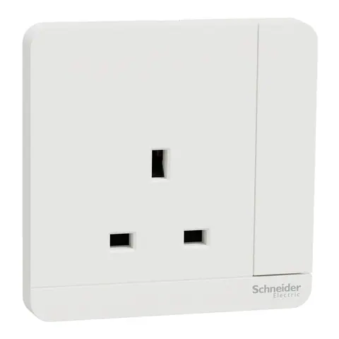 Schneider Electric Switched socket, AvatarOn, 13A 250V, 2P, 1 gang, white — E8315D_WE