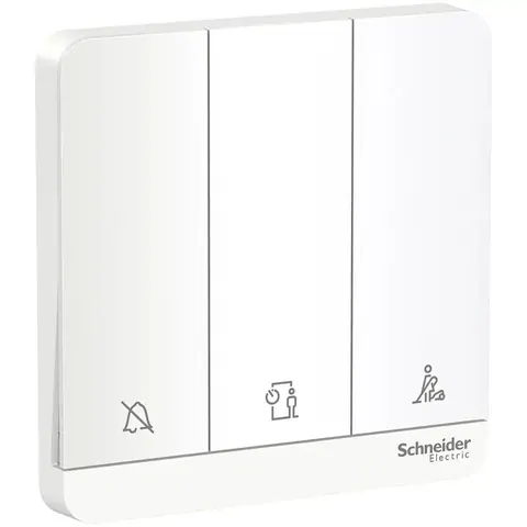 Schneider Electric Switch, AvatarOn, 3 gang, 16AX, 250V, 1 way, LED, white — E8333DMWS_WE
