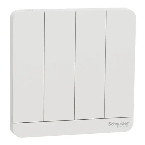 Schneider Electric Switch, AvatarOn, 4 gang, 16AX, 250V, 2 way, Antibacterial, white — E8334L2_AWE