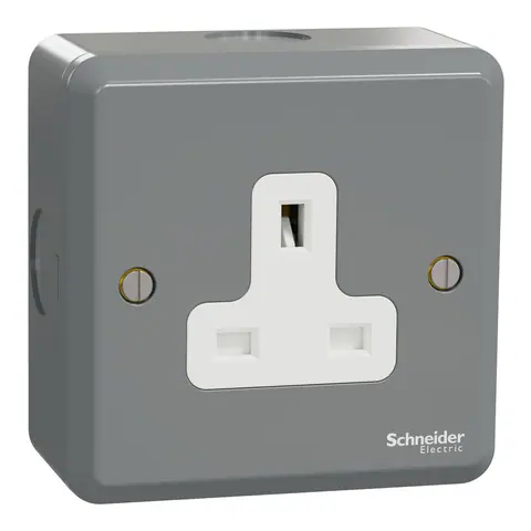 Schneider Electric Socket, ESM, 1 gang, 13A, 250V, grey — ESMT15D_SKT