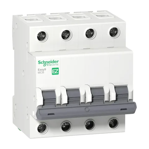 Schneider Electric Miniature circuit breaker (MCB), Easy9, 4P, 63A, C curve, 6000A (IEC/EN 60898-1) — EZ9F56463