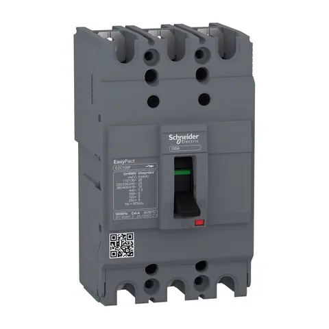 Schneider Electric Moulded case circuit breaker (MCCB), EasyPact EZC100F, TMD, 50A, 3P3D — EZC100F3050