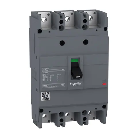 قاطع دائرة MCCB شنايدر EasyPact EZC250، 3 أقطاب، 160 أمبير، وحدة حماية TMD — EZC250H3160