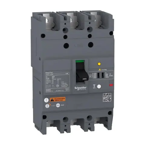 Schneider Electric Moulded case circuit breaker (MCCB), EasyPact EZCV250N, TMD, 125A, 3P3D — EZCV250N3125