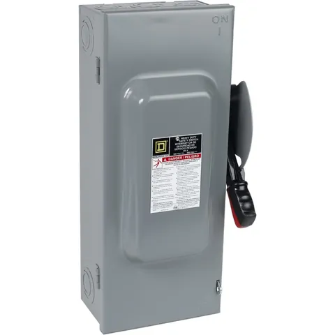 مفتاح أمان شنايدر Heavy duty، بلا مصاهر، 4P، 60 أمبير، 600V، NEMA 1 — HU462