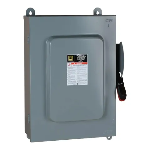 مفتاح أمان شنايدر Heavy duty، بلا مصاهر، 6P، 30 أمبير، 600V، NEMA 3R/12 — HU661AWK