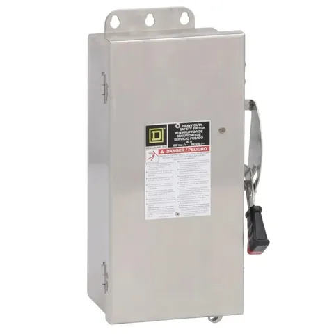 مفتاح أمان شنايدر Heavy duty، بلا مصاهر، 6P، 30 أمبير، 600V، NEMA 4X/5 — HU661DS