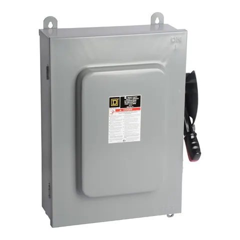 مفتاح أمان شنايدر Heavy duty، بلا مصاهر، 6P، 100 أمبير، 600V، NEMA 3R/12 — HU663AWK