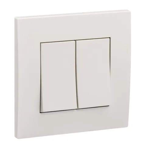 Schneider Electric Switch, Vivace, 16AX, 250V, 1 way, 2 gang, white — KB32/1