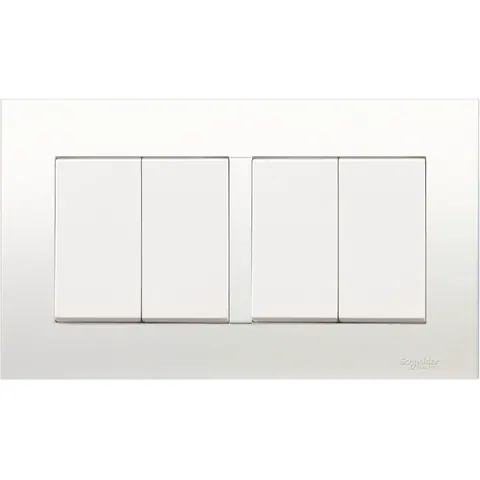 Schneider Electric Switch, Vivace, 16AX, 250V, 2 way, 4 gang, white — KB34