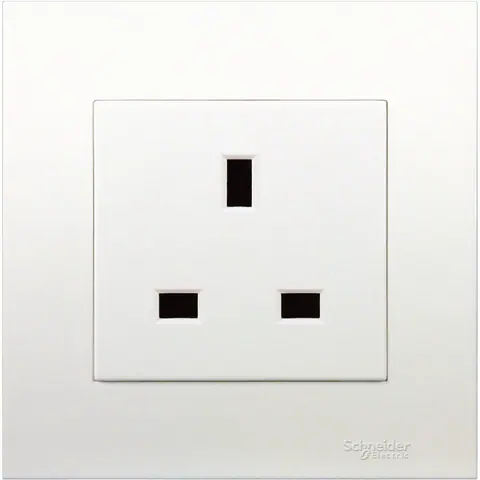 Schneider Electric Socket, Vivace, 13A, 250V, 1 gang, white — KB426