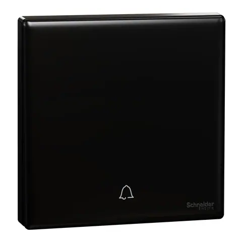 Schneider Electric Bell press switch, Vivace E, 10A, 250V, 1 gang, black — KBN31BP_BK