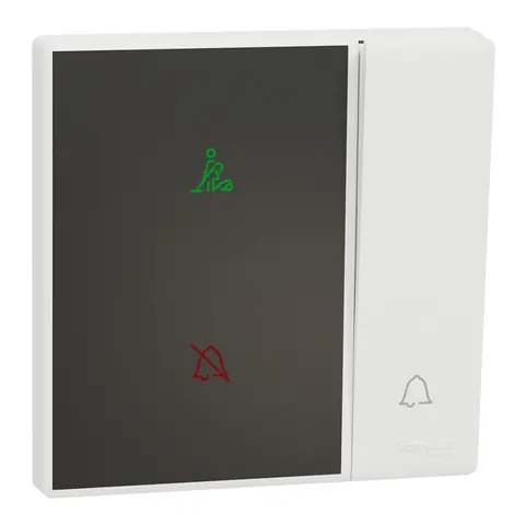 Schneider Electric Bell press switch, Vivace E, with DND and PCU symbol, white — KBN31BPDM_WE