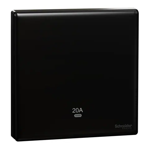Schneider Electric Switch, Vivace E, 2P, 1 way, 20A, 250V, 1 gang, with LED, black — KBN31D20N_BK