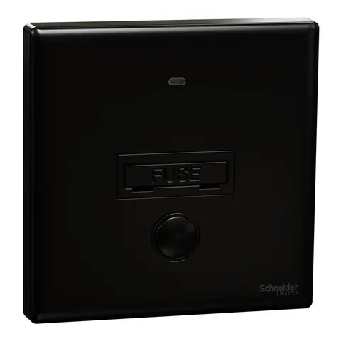 Schneider Electric Fuse connection unit, Vivace E, 13A, 250V, 1 gang, with LED, black — KBN31FSG_BK