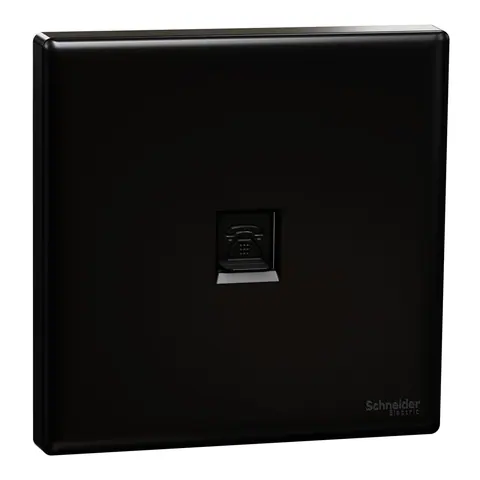 مقبس هاتف شنايدر Vivace E، وحدة واحدة، أسود — KBN31RJ4_BK