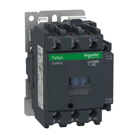 كونتاكتور شنايدر TeSys Deca، 3 أقطاب، 65 أمبير، ملف 230 V AC، 3NO — LC1D65P7
