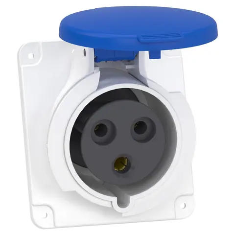 Schneider Electric Socket, Mureva PK, panel-mounted, angled, 32A, 2P+E, 220V, IP44 — PKF32F423