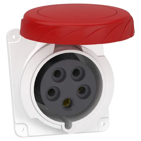 مقبس صناعي للوحات شنايدر PratiKa، 3P+N+E، 32 أمبير، 400 فولت، مائل، IP67 — PKF32F735