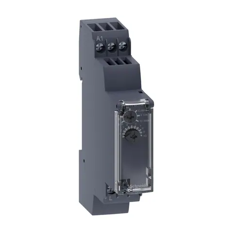 Schneider Electric Single function relay, Harmony Timer Relays, 0.7A, 1CO, 0, 1s to 100h, on delay, solid state output, 24 to 240V AC DC — RE17LAMW