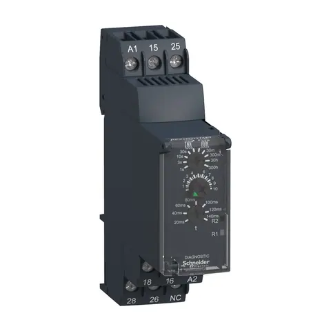 مرحل مؤقت شنايدر Harmony RE22، نجمة/دلتا، 8 أمبير، 2CO، مدى 0.05s–300h، تغذية 24–240 فولت — RE22R2QTMR